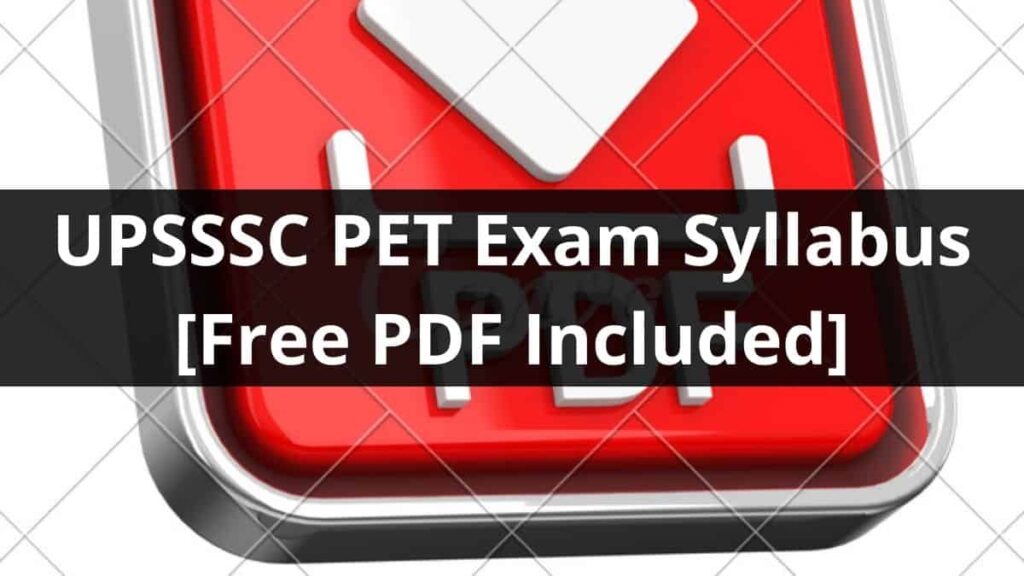 UPSSSC PET exam syllabus pdf